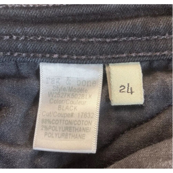 Rag & Bone Black Lace Up Gia Skinny Jeans Size 24 - Picture 9 of 12